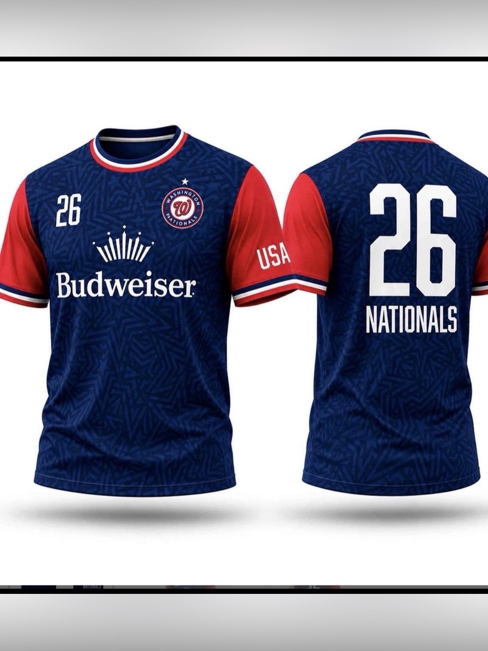 Budweiser Kids Navy and Red Nationals Jersey Tee